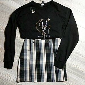 𝅺neutral TONES PLAID MINI SKIRT